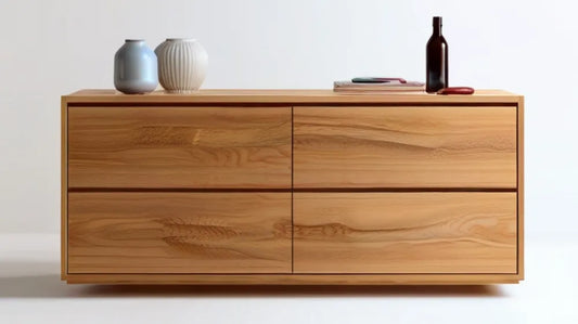 Komoda dębowa z 4 szufladami, naturalny dąb, 160 × 45 × 80 cm
