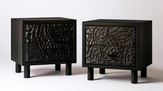 Zestaw 2 czarnych szafek nocnych z MDF, 45 × 40 × 55 cm