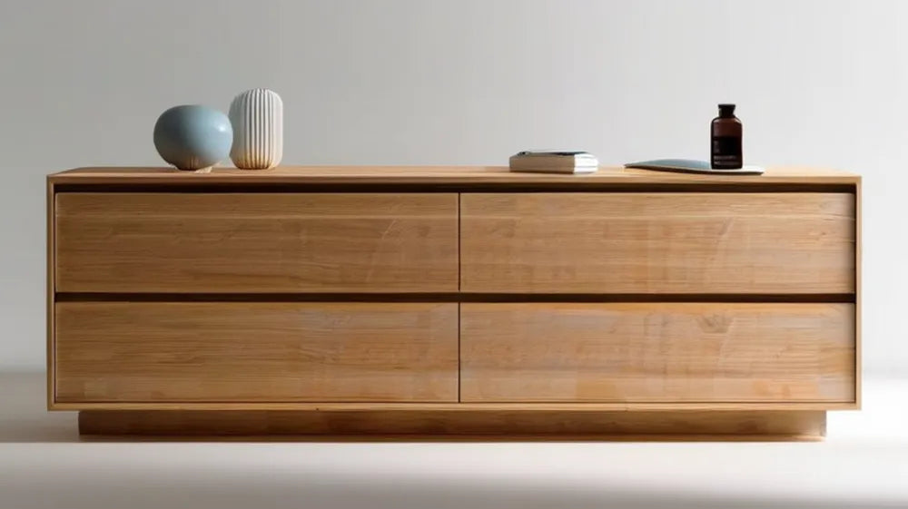 Komoda z litego drewna dębowego, naturalny dąb, 180 × 45 × 75 cm