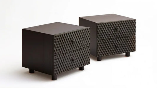 Zestaw 2 ciemnobrązowych szafek nocnych MDF 50 x 40 x 50 cm z 2 szufladami